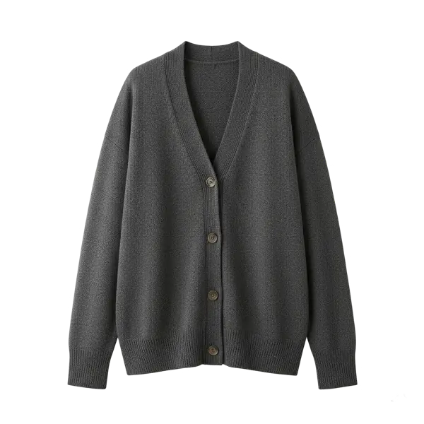 Merino Cardigan in Charcoal
